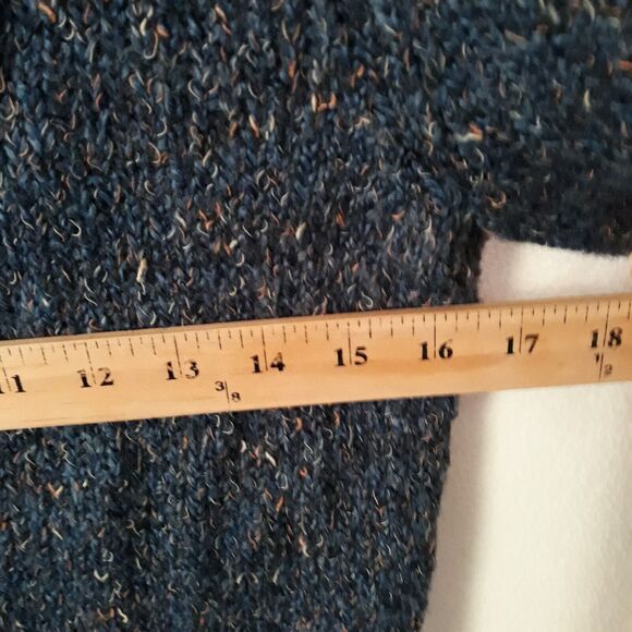 Charter Club Shawl Collar Sweater Women Large Blue Speckle Attached Cami V Piece - Picture 6 of 9